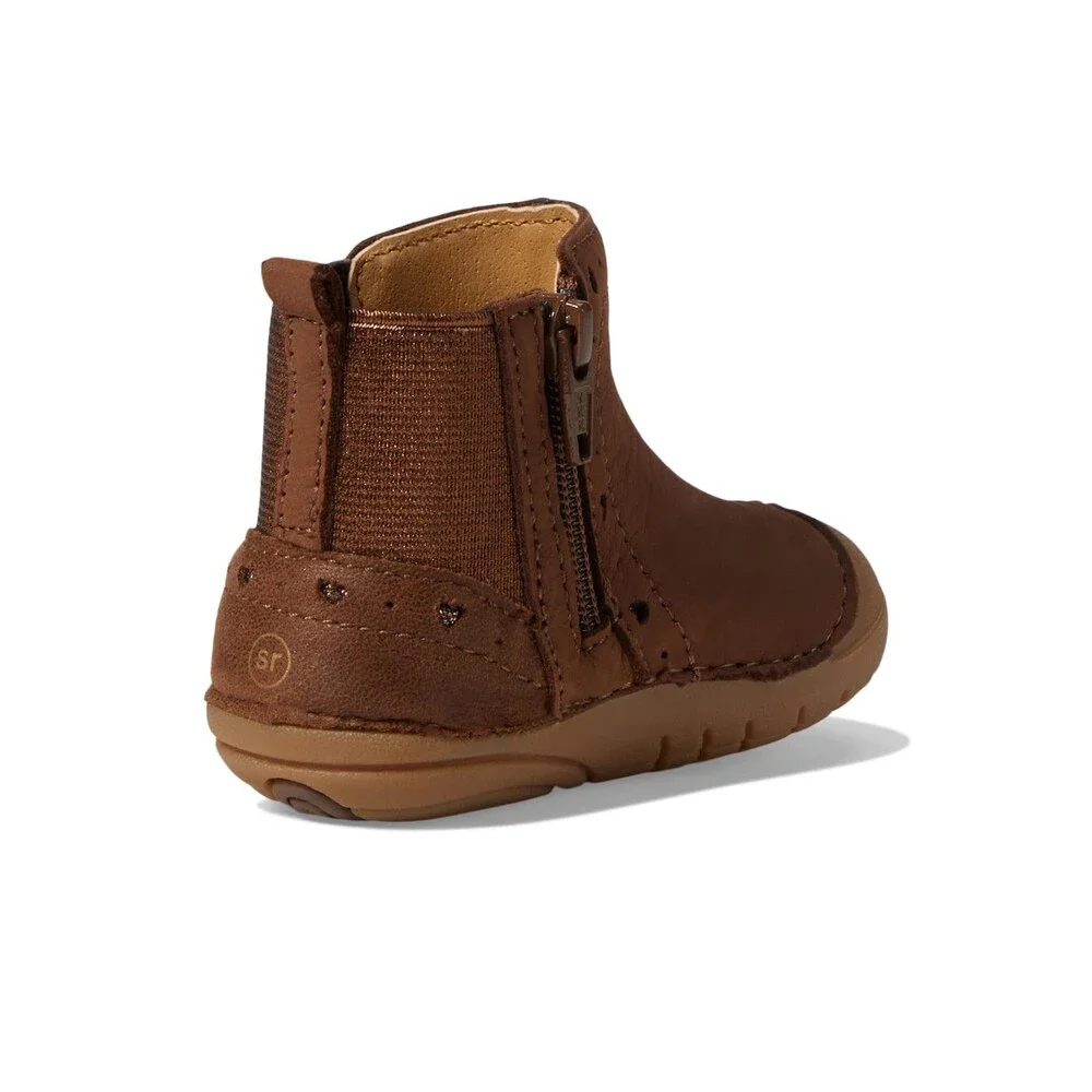 Stride Rite SM Agnes 2.0 BG035701 Toddler 3 W Brown Leather Ankle Boots HTAT1714